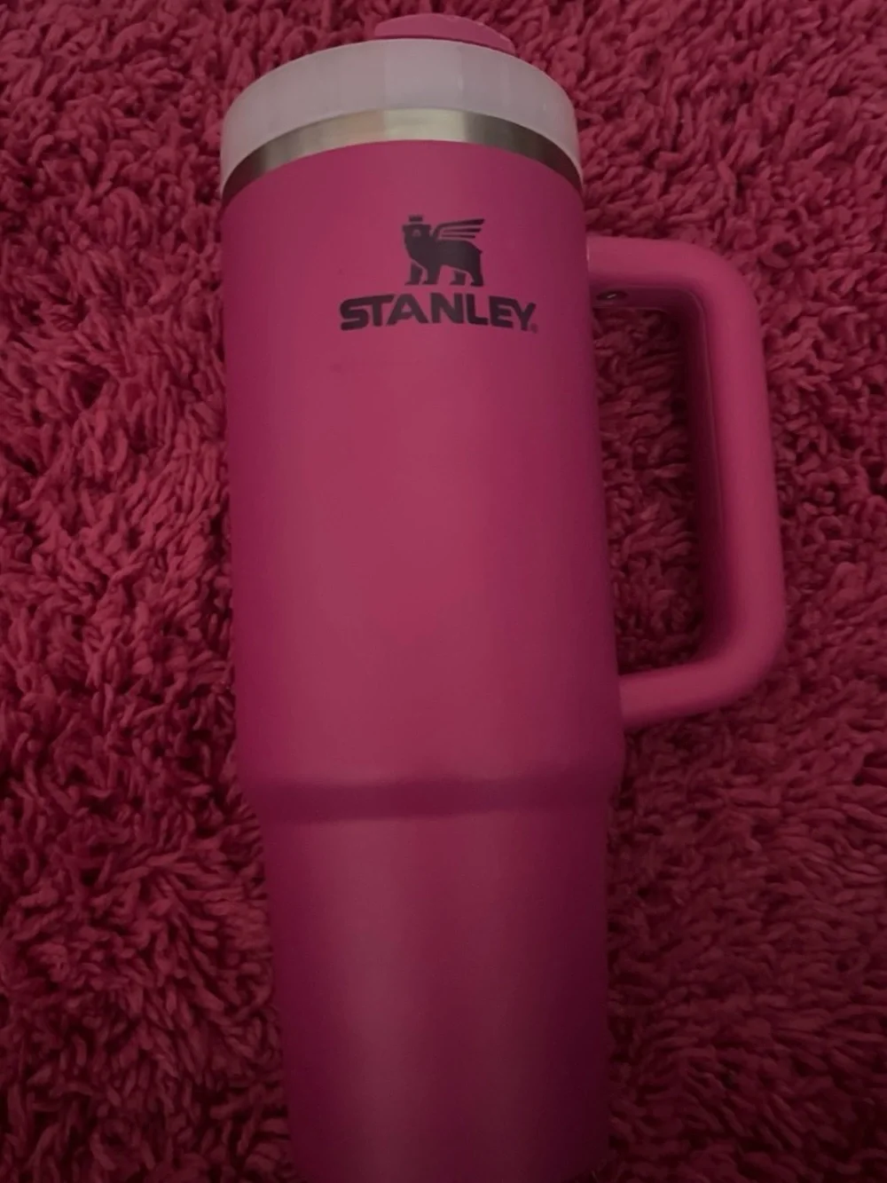 Stanley Hot Pink Travel Tumbler with Handle